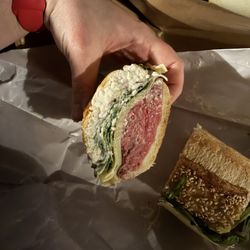 Vilardo's Deli & Catering - Roast Beef, Swiss Cheese, Arugula, Red Onion, & Horseradish Mayo
