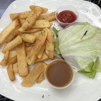 The Bebop - Burger and fries with lettuce rather than a roll - Irish Pub Near Me - Boston, Massachusetts The Bebop - Burger and fries with lettuce rather than a roll - Irish Pub Near Me - Boston, Massachusetts