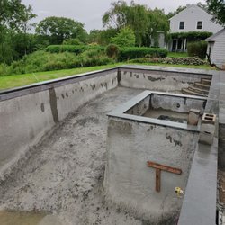 Hot Rod Construction - Large Pool after Shotcrete, Tile, and Coping!