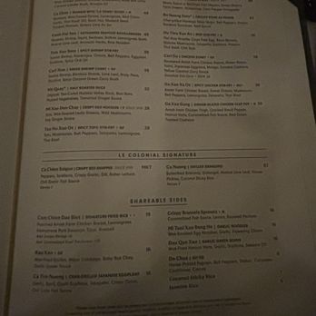 Le Colonial - Dinner menu - Vietnamese Near Me - Denver, Colorado