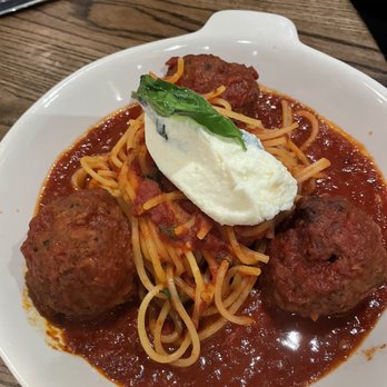 Luogo - Chittara with beef Meatballs - aka as spaghetti and meatballs - Italian Near Me - Nashville, Tennessee Luogo - Chittara with beef Meatballs - aka as spaghetti and meatballs - Italian Near Me - Nashville, Tennessee