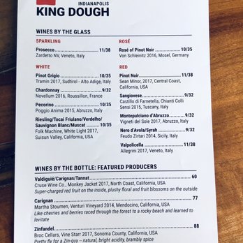 King Dough Indy - Beverage menu - Pizza Near Me - Indianapolis, Indiana