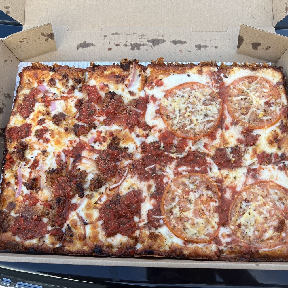 Fuji & Vi's - 8 square w spicy Italian and margherita - Pizza Near Me - Pasadena, California Fuji & Vi's - 8 square w spicy Italian and margherita - Pizza Near Me - Pasadena, California