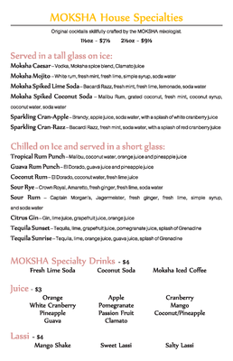 Menu photo 4 Moksha Indian Bistro Niagara Falls, ON