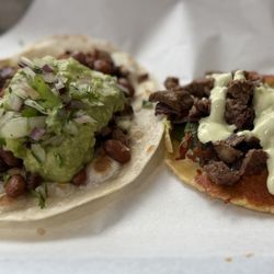 El Taco Bar - Sonora Taco (left) poblano taco (right)