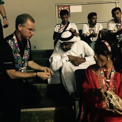 Stephen The Spectacular - Performing for the Bahrain team at the Special Olympics