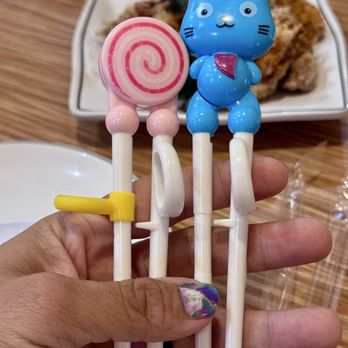 One More Bite Dumpling House - Kids practice chopsticks - Dim Sum Near Me - Wildomar, California