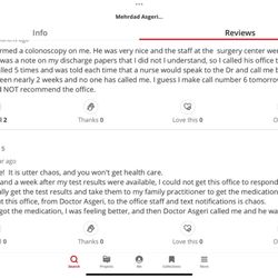 Mehrdad Asgeri, MD - Oasis Advanced Gastroenterology - Other reviews, so ,it's not just me..