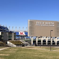 Memorial Stadium University Of Kansas - The view into the bowl from the hill.