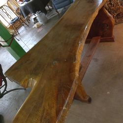 Furniture Doctor Shop - Custom natural edge, slab table.