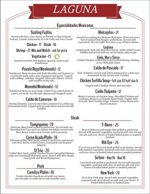Menu photo 2 Laguna Mexican Restaurant Longmont, CO