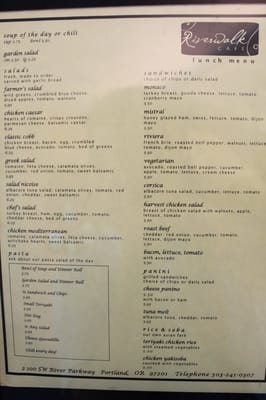 Menu photo 6 Riverwalk Cafe Portland, OR