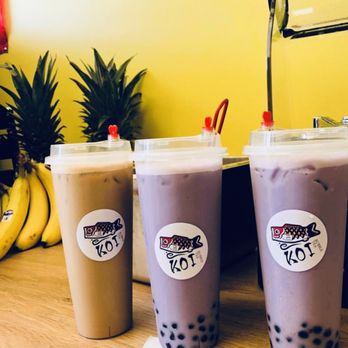 Koi Bubble Tea - Original milk black tea with bubble, Taro sherbet with bubble - Bubble Tea Near Me - Wasaga Beach, Ontario