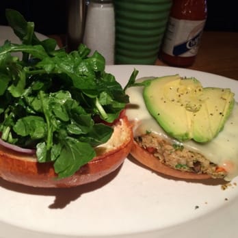R+D Kitchen - Veggie burger with brown rice - New American Near Me - Newport Beach, California R+D Kitchen - Veggie burger with brown rice - New American Near Me - Newport Beach, California
