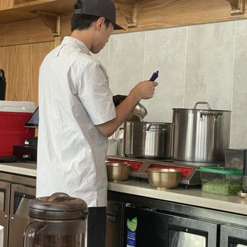 Okdongsik - Making the rice soup pork bowl - Korean Near Me - Honolulu, Hawaii