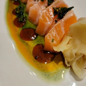 Blu DTR - Salmon Belly Carpaccio - Japanese Near Me - Rogers, Arkansas Blu DTR - Salmon Belly Carpaccio - Japanese Near Me - Rogers, Arkansas