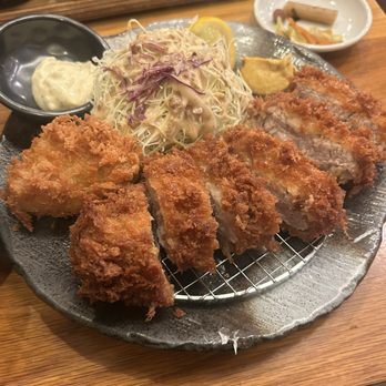 Tonkatsu Tamafuji - Jyukusei Pork Loin Katsu Set 180g $28.50 and Side Order Oyster Katsu $6 - Japanese Near Me - Honolulu, Hawaii Tonkatsu Tamafuji - Jyukusei Pork Loin Katsu Set 180g $28.50 and Side Order Oyster Katsu $6 - Japanese Near Me - Honolulu, Hawaii