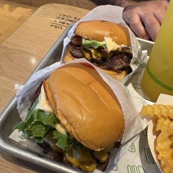 Shake Shack - Spectrum - Shack Stack on the bottom (comes with cheesy mushroom patty yum) - Burgers Near Me - Irvine, California