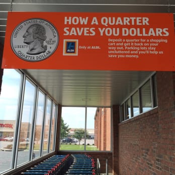ALDI - RENT your shopping cart! You have to come up with a 25 cent piece, if you need a buggy! - Grocery Near Me - Athens, Alabama ALDI - RENT your shopping cart! You have to come up with a 25 cent piece, if you need a buggy! - Grocery Near Me - Athens, Alabama