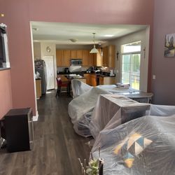 LBZ Painting and Decorating - Before kitchen cabinets, new backsplash and custom hood.