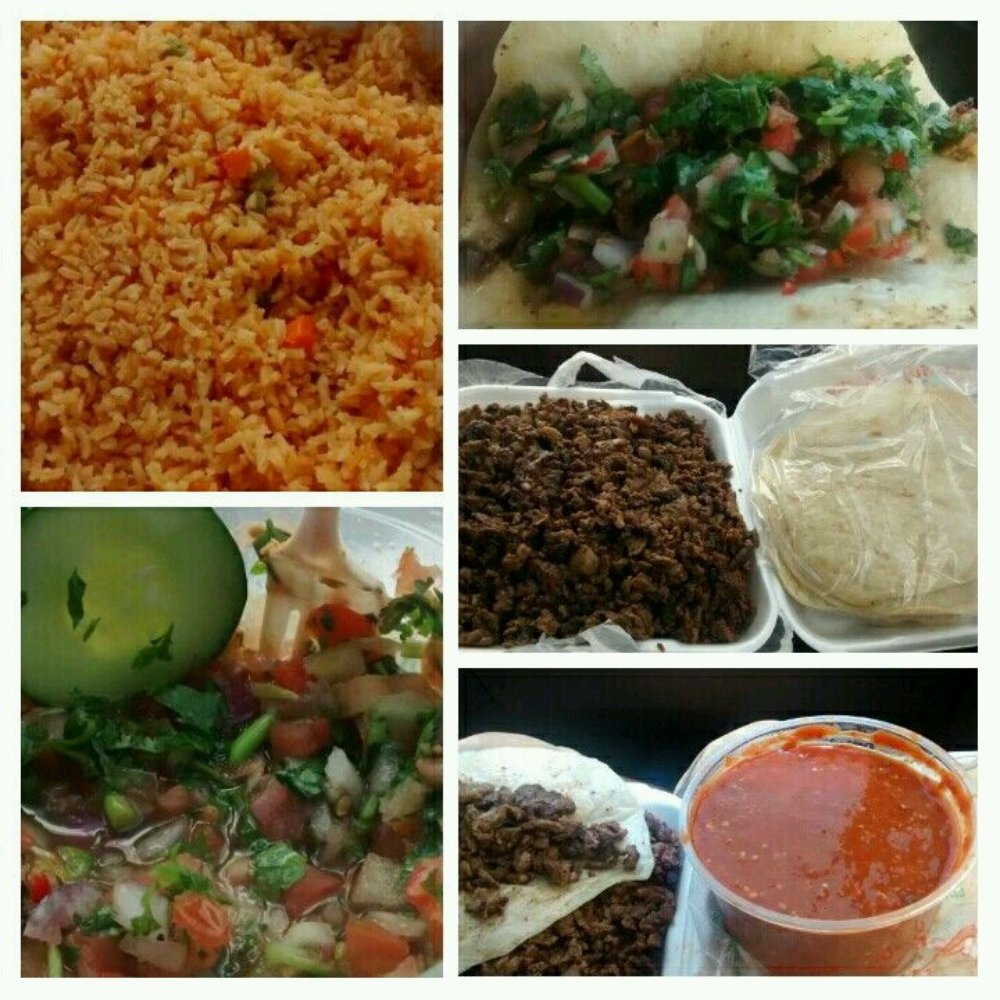 Pico de gallo, spanish rice, 2lb meat and tortillas and hottest sauce :o