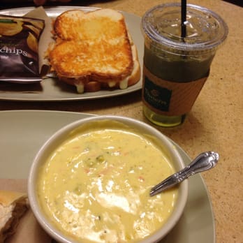 Panera Bread - Broccoli cheddar soup, the new fontina grilled cheese, and green tea. - Soup Near Me - Metairie, Louisiana Panera Bread - Broccoli cheddar soup, the new fontina grilled cheese, and green tea. - Soup Near Me - Metairie, Louisiana