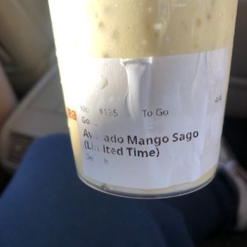 Tibear - my order: Avocado Mango Sago - Bubble Tea Near Me - Berkeley, California