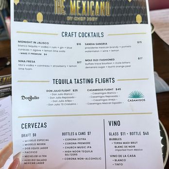 The Mexicano - Alcohol menu - Mexican Near Me - Chandler, Arizona