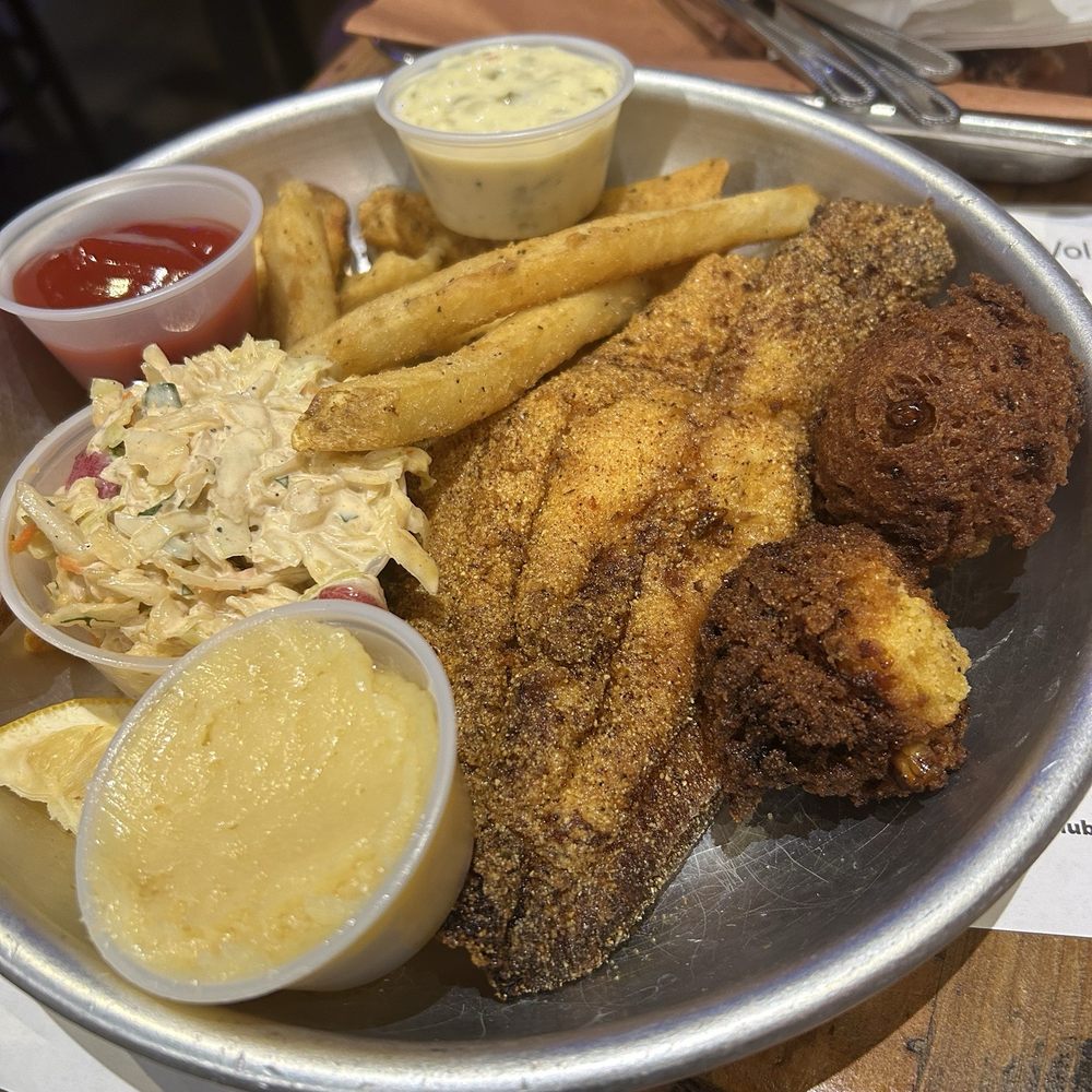 Foley Ranch, Boots & BBQ - Fried catfish with cornbread hush puppies - Barbeque Near Me - Phoenix, Arizona Foley Ranch, Boots & BBQ - Fried catfish with cornbread hush puppies - Barbeque Near Me - Phoenix, Arizona