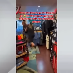 Beachin - Frank pushing out the vermin from his store.
