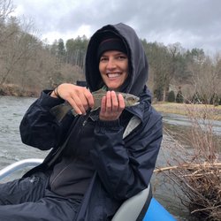Mountain Fly Anglers - Jessica with a pretty winter Asheville brown!