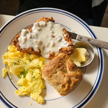 Gracie's Luncheonette - Chicken Fried Steak with barely an egg. - American Near Me - Leeds, New York