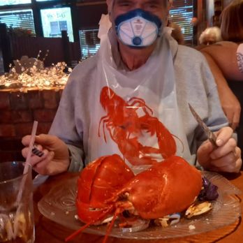 Captain's Catch Seafood Restaurant - George enjoying his lobster - Seafood Near Me - Boynton Beach, Florida