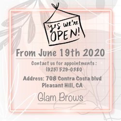 Glam Brows - Book your appointment now!! #eyebrowthreading #pleasantHill #threading