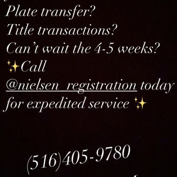 Nielsen Registration Service - We handle all vehicle transactions!! - Registration Services Near Me - Valley Stream, New York Nielsen Registration Service - We handle all vehicle transactions!! - Registration Services Near Me - Valley Stream, New York