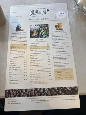 Menu photo 3 Menehune Coffee Company Captain Cook, HI
