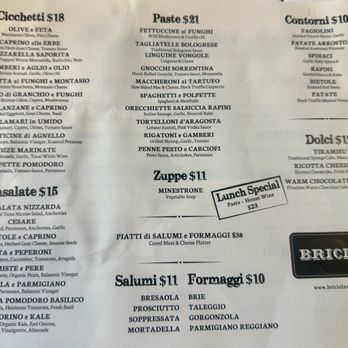 Briciola - Menu - Italian Near Me - New York, New York