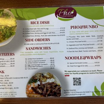 Pho Thanh Huong - Menu. Simple, yet satisfying. - Vietnamese Near Me - Las Vegas, Nevada Pho Thanh Huong - Menu. Simple, yet satisfying. - Vietnamese Near Me - Las Vegas, Nevada