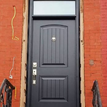 A Custom Windows & Doors - Steel door with transom, in Brooklyn, ny. Brownstone. - Windows Installation Near Me - Ozone Park, New York A Custom Windows & Doors - Steel door with transom, in Brooklyn, ny. Brownstone. - Windows Installation Near Me - Ozone Park, New York