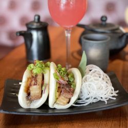 Pubbelly Sushi - PORK BELLY BAO BUN kimchee, cucumber, onion, sesame, hoisin