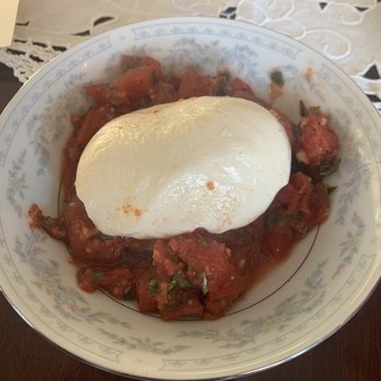Italianesque - Burrata on bed of tomato - Italian Near Me - Nampa, Idaho