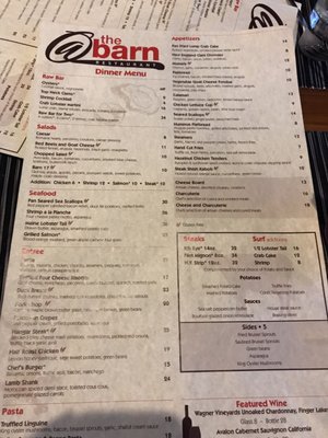 Menu photo 4 @ the barn restaurant Granby, CT Menu photo 4 @ the barn restaurant Granby, CT