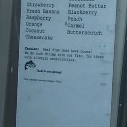 Flavors of their shakes