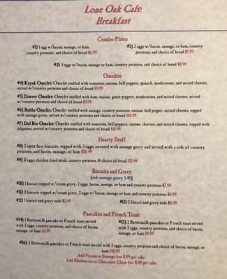 Menu photo 2 Lone Oak Cafe Sanger, TX