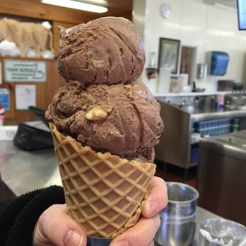Crescent Ridge Dairy - The excellent Toasted Walnut Fudge waffle cone. - Ice Cream & Frozen Yogurt Near Me - Sharon, Massachusetts