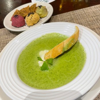 Pancho's Backyard - Three Humus For Two and Cream of Cilantro Soup - Mexican Near Me - San Miguel de Cozumel, ROO Pancho's Backyard - Three Humus For Two and Cream of Cilantro Soup - Mexican Near Me - San Miguel de Cozumel, ROO