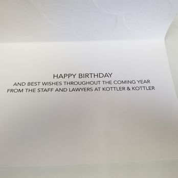 Kottler & Kottler - Postcard's greeting inside - Personal Injury Law Near Me - Los Angeles, California