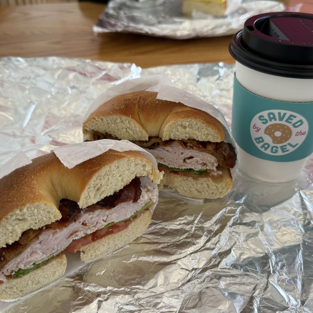 Bacon and Turkey sandwich with a cup of house coffee Bacon and Turkey sandwich with a cup of house coffee