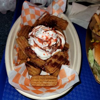 Galactic Grill - Sour cherry loaded churro bites - American Near Me - Anaheim, California