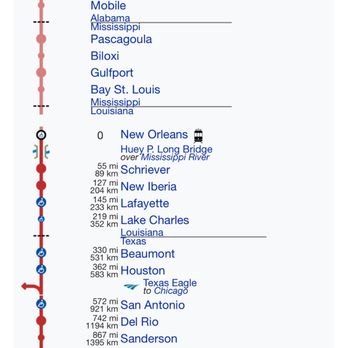 Amtrak - The places we stopped from Houston to New Orleans. - Public Transportation Near Me - New Orleans, Louisiana